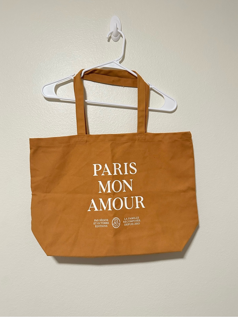 Sezane Paris Mon Amour Canvas Tote Bag - Mustard Yellow